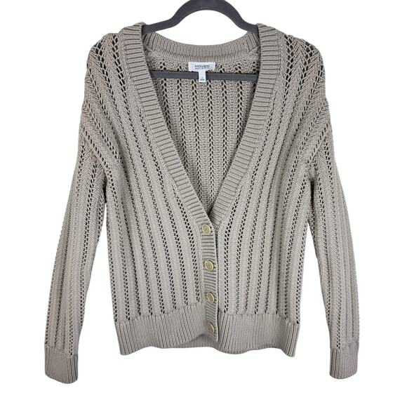 Haven New NWOT Cotton Cream Cable Knit Chunky Button Up Cardigan Sweater Size M - Picture 3 of 8